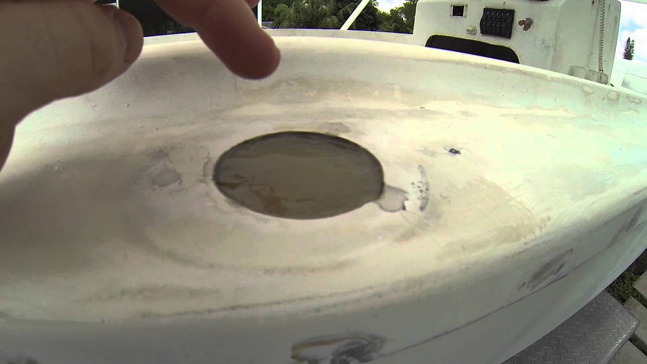 Before and after fiberglass repair demonstration